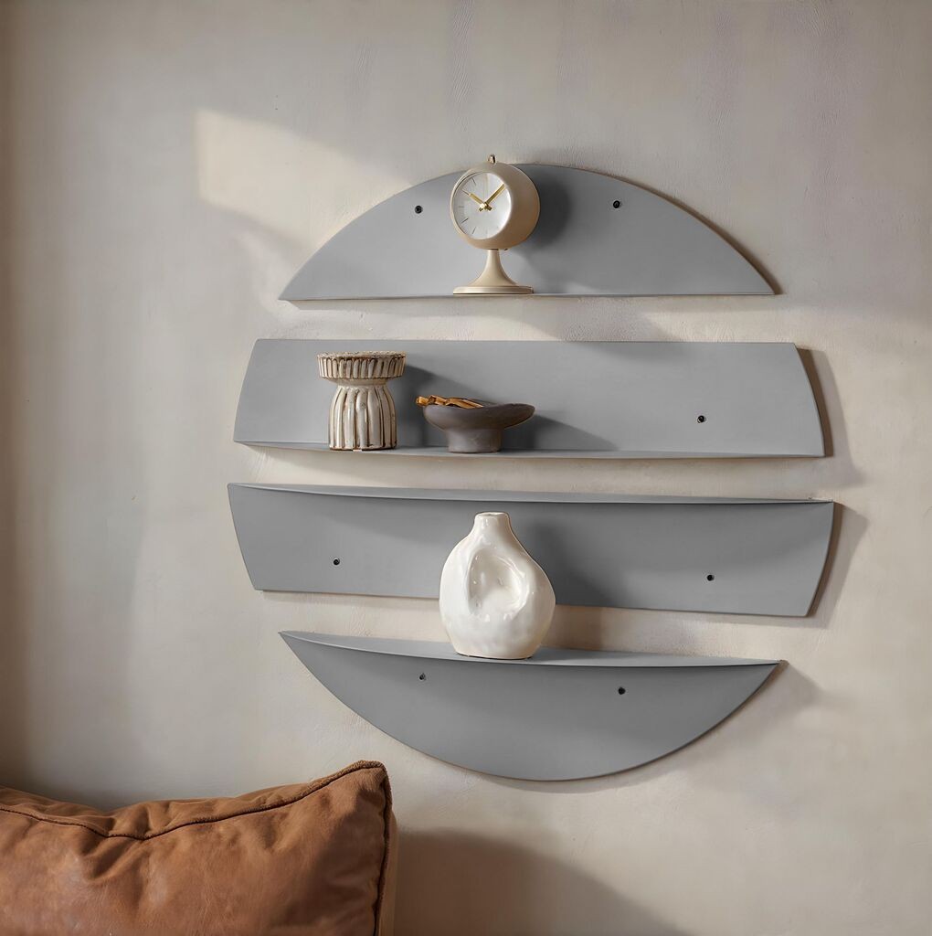 Hanah Home Zidna polica Vlnt118Gr, Siva