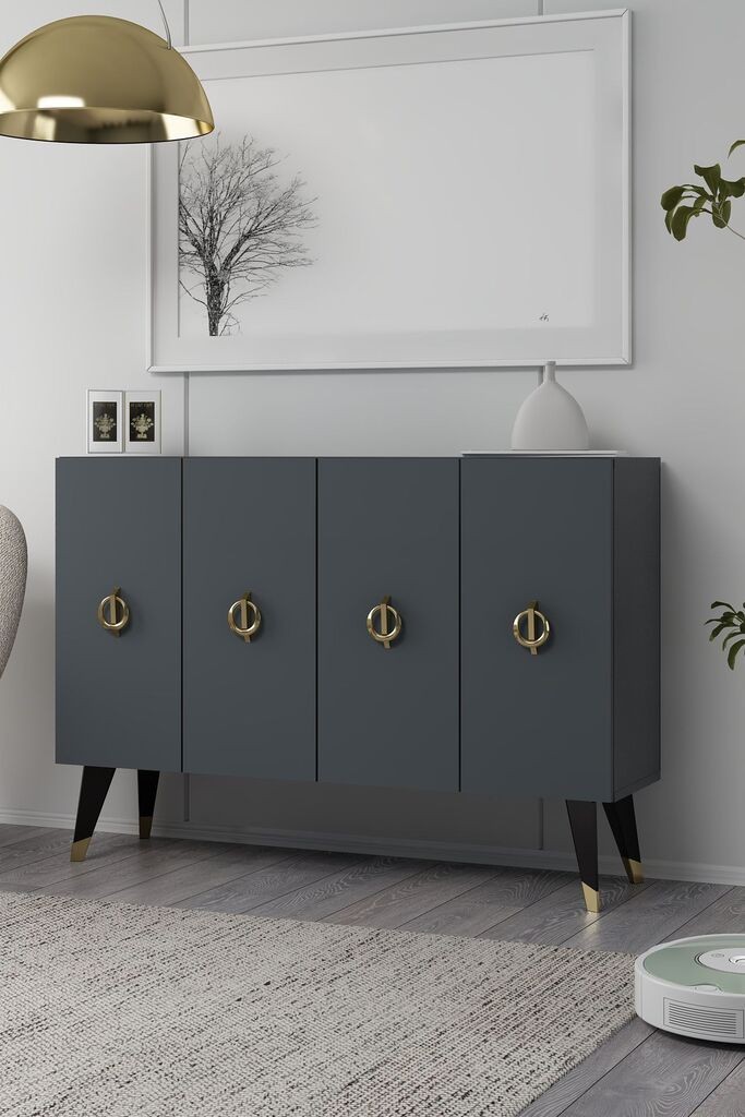 Hanah Home Komoda 8185KM-32, Anthracit-zlatna