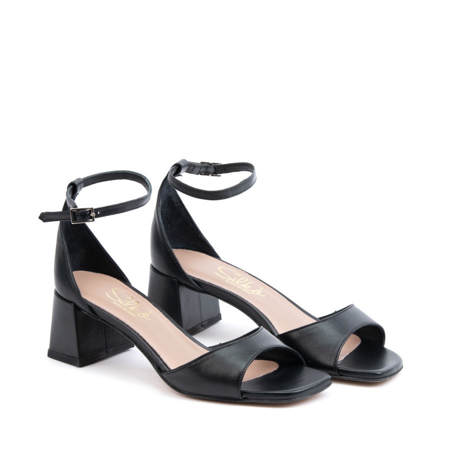 SILKO Ženske sandale na štiklu Perla 18, Crne