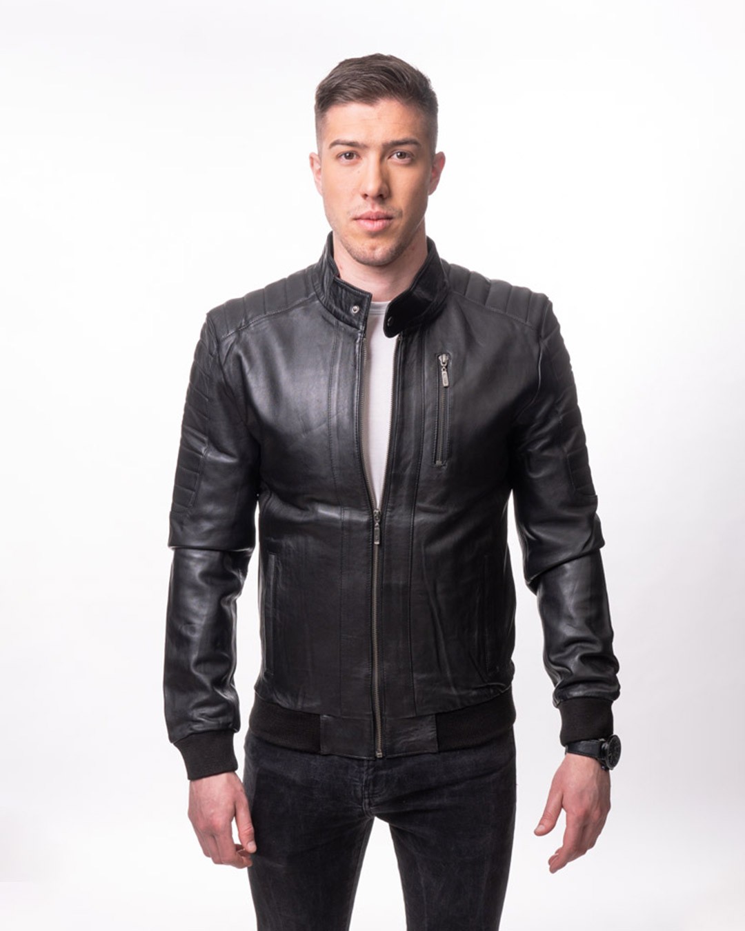 LA FORCE Muška kožna jakna Becker, Crna