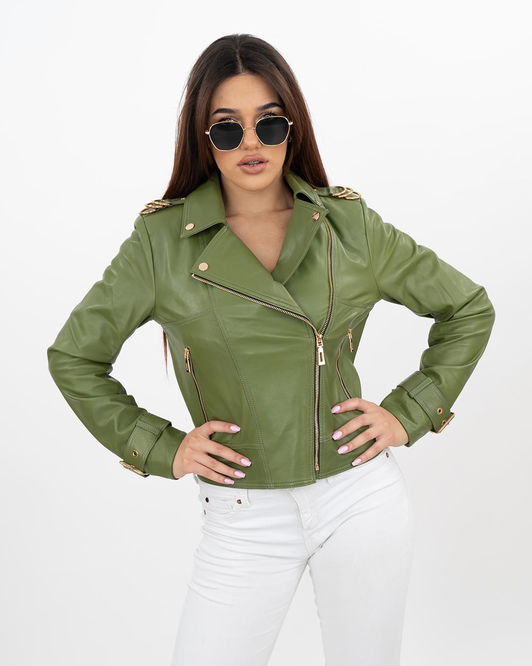 LA FORCE Ženska kožna jakna Maria, Zelena