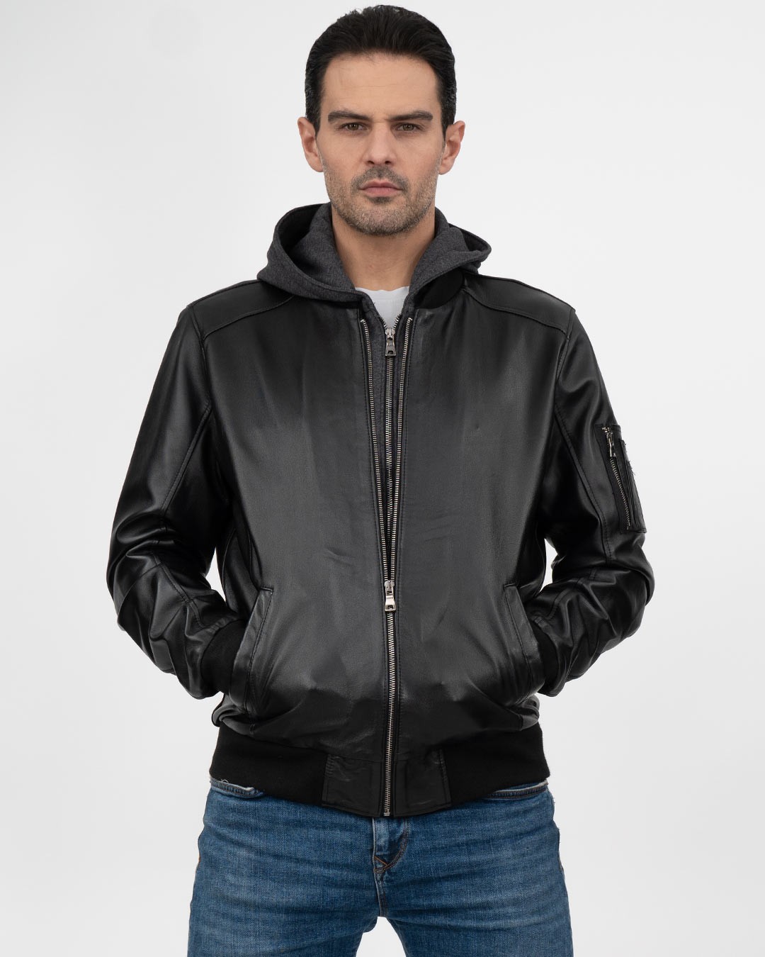 LA FORCE Muška kožna jakna Tom, Crna