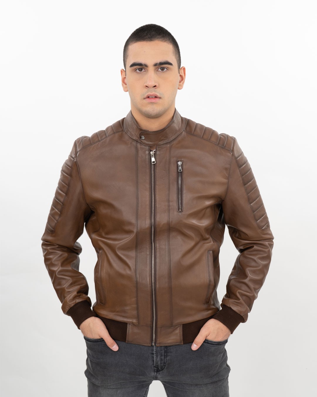 LA FORCE Muška kožna jakna Becker, Braon