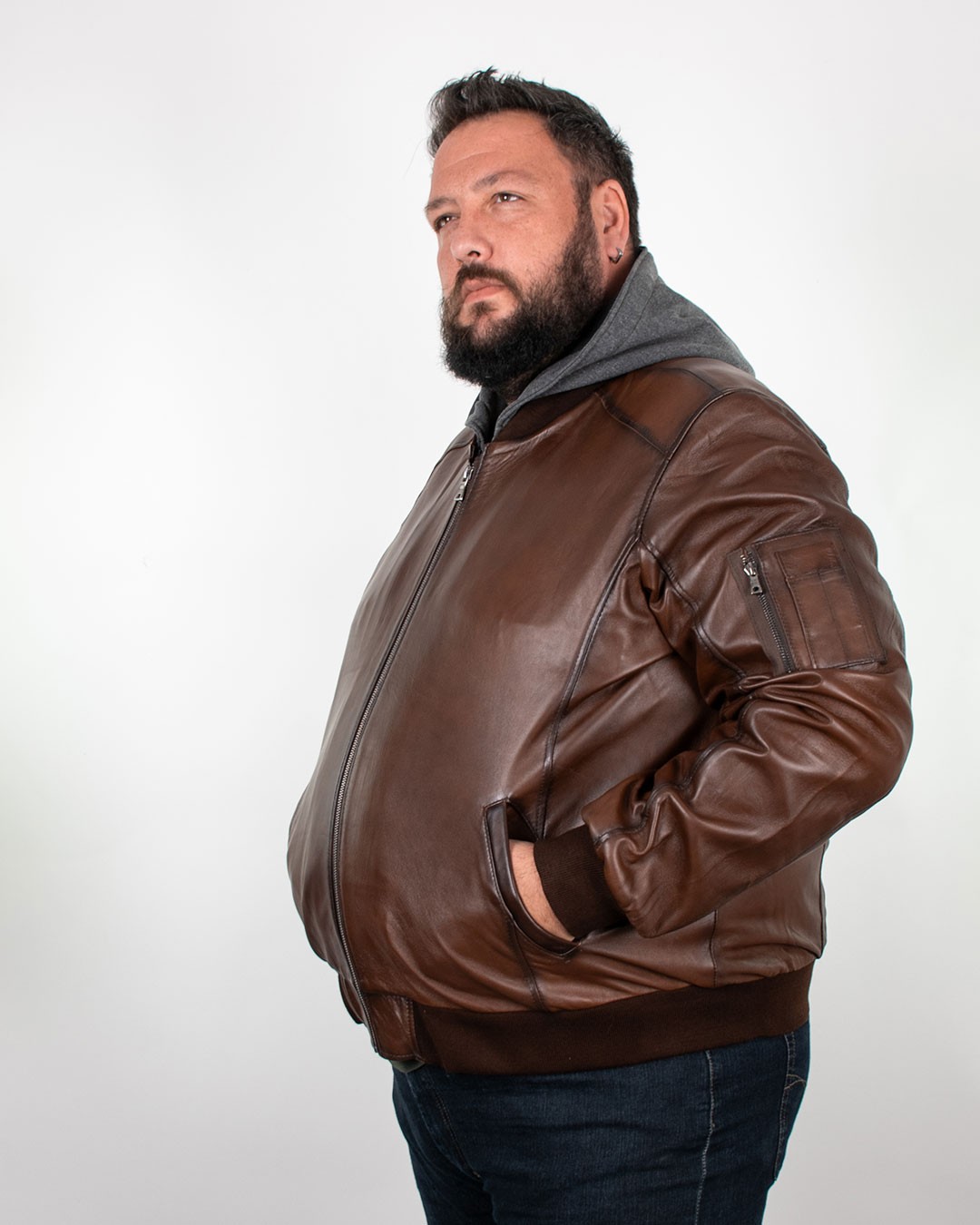 LA FORCE Muška kožna jakna Big Tom, Braon