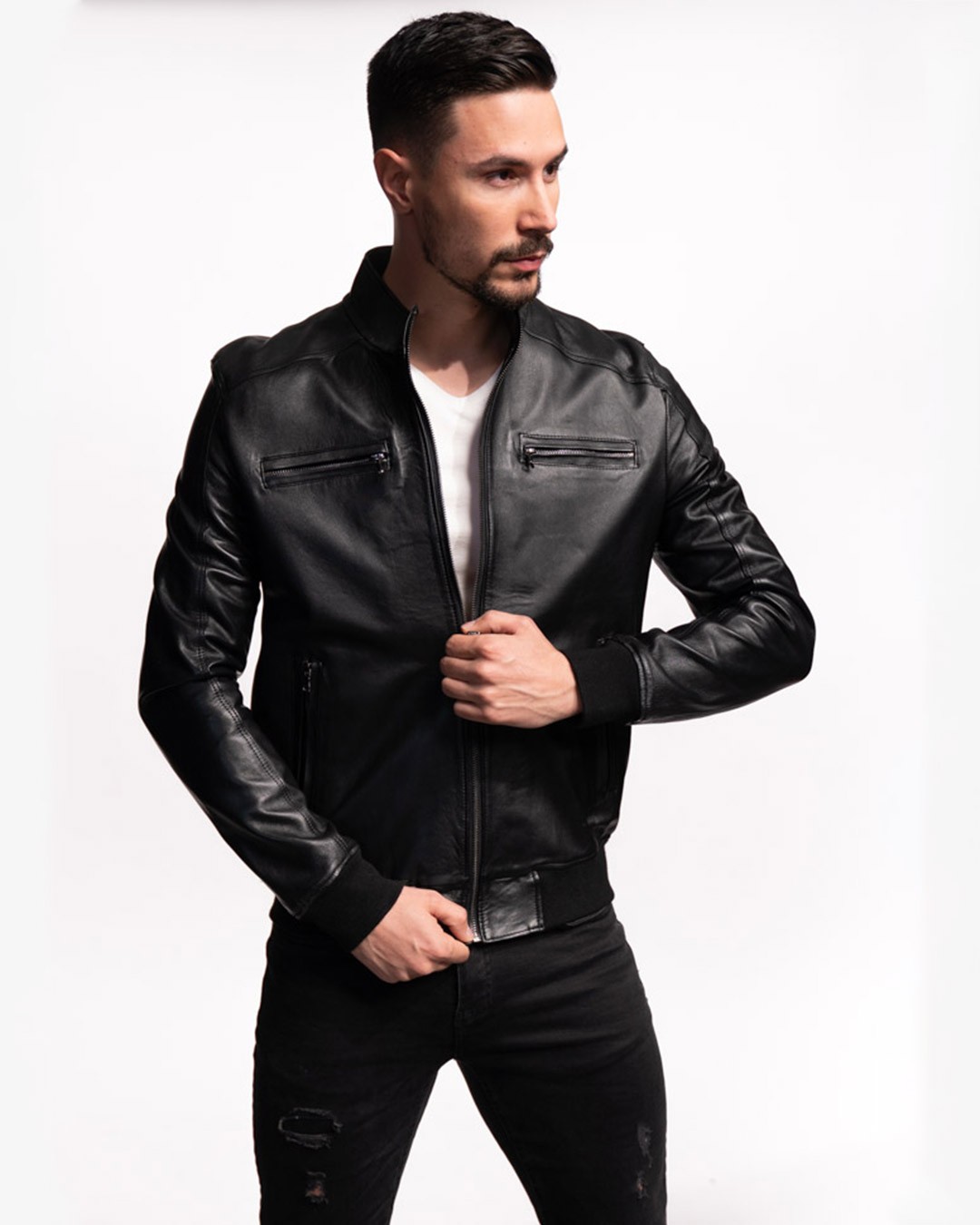 LA FORCE Muška kožna jakna Ted, Crna