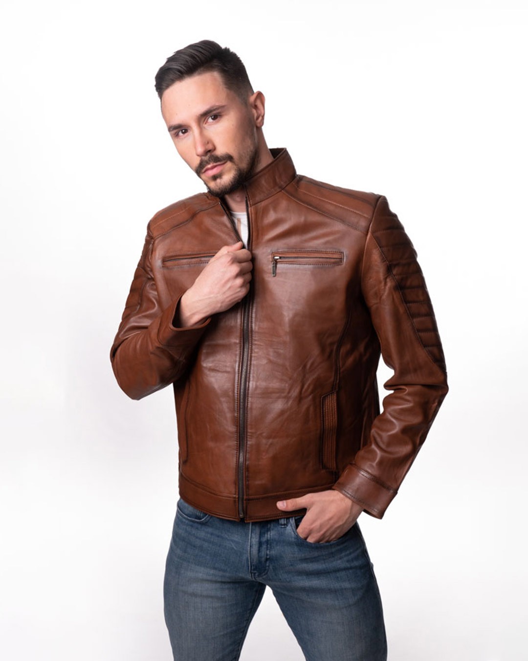LA FORCE Muška kožna jakna, Braon