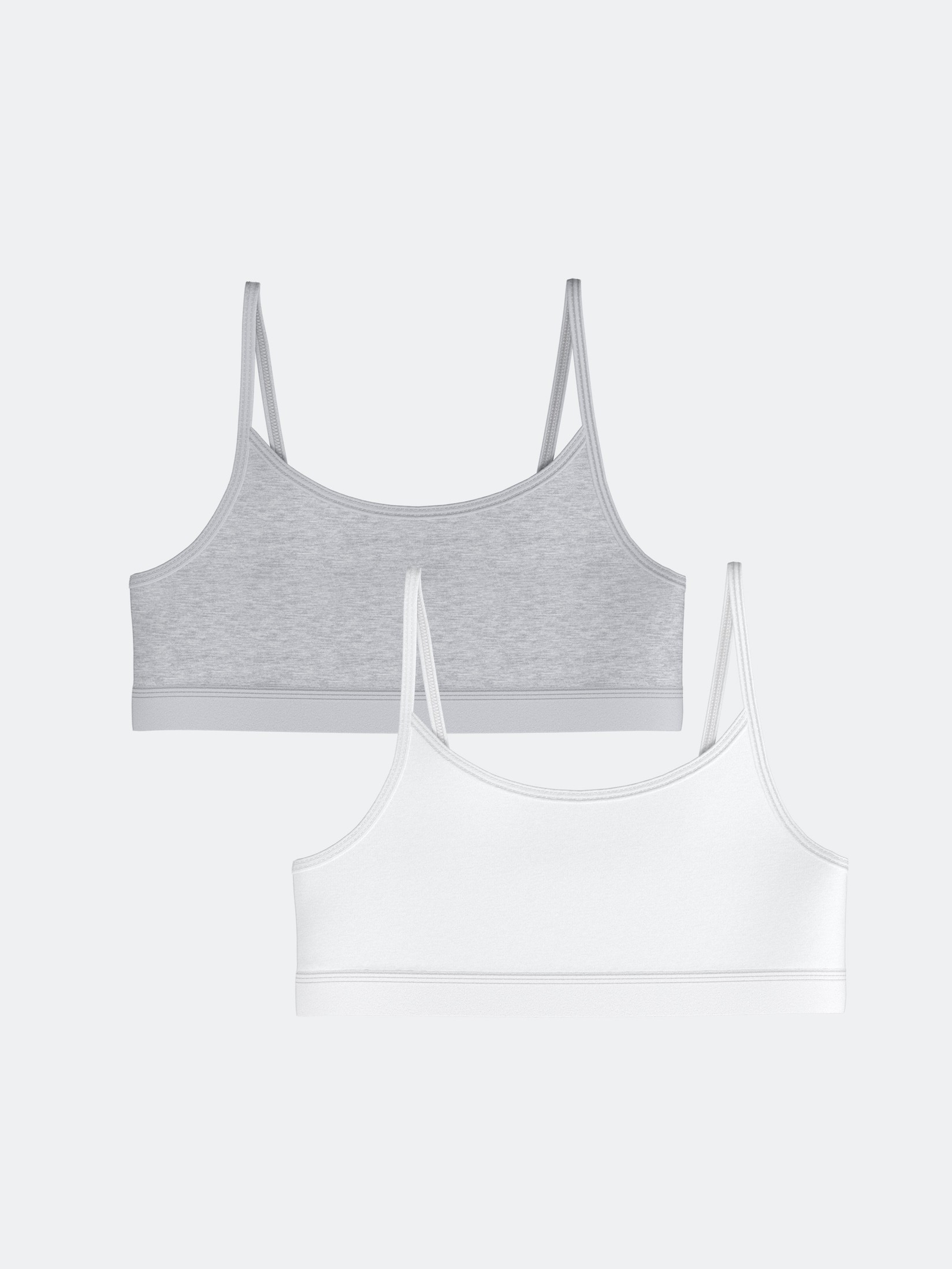 LC Waikiki Set topova za devojčice S51249Z4-Q6K, 2 Komada, Sivo-Beli