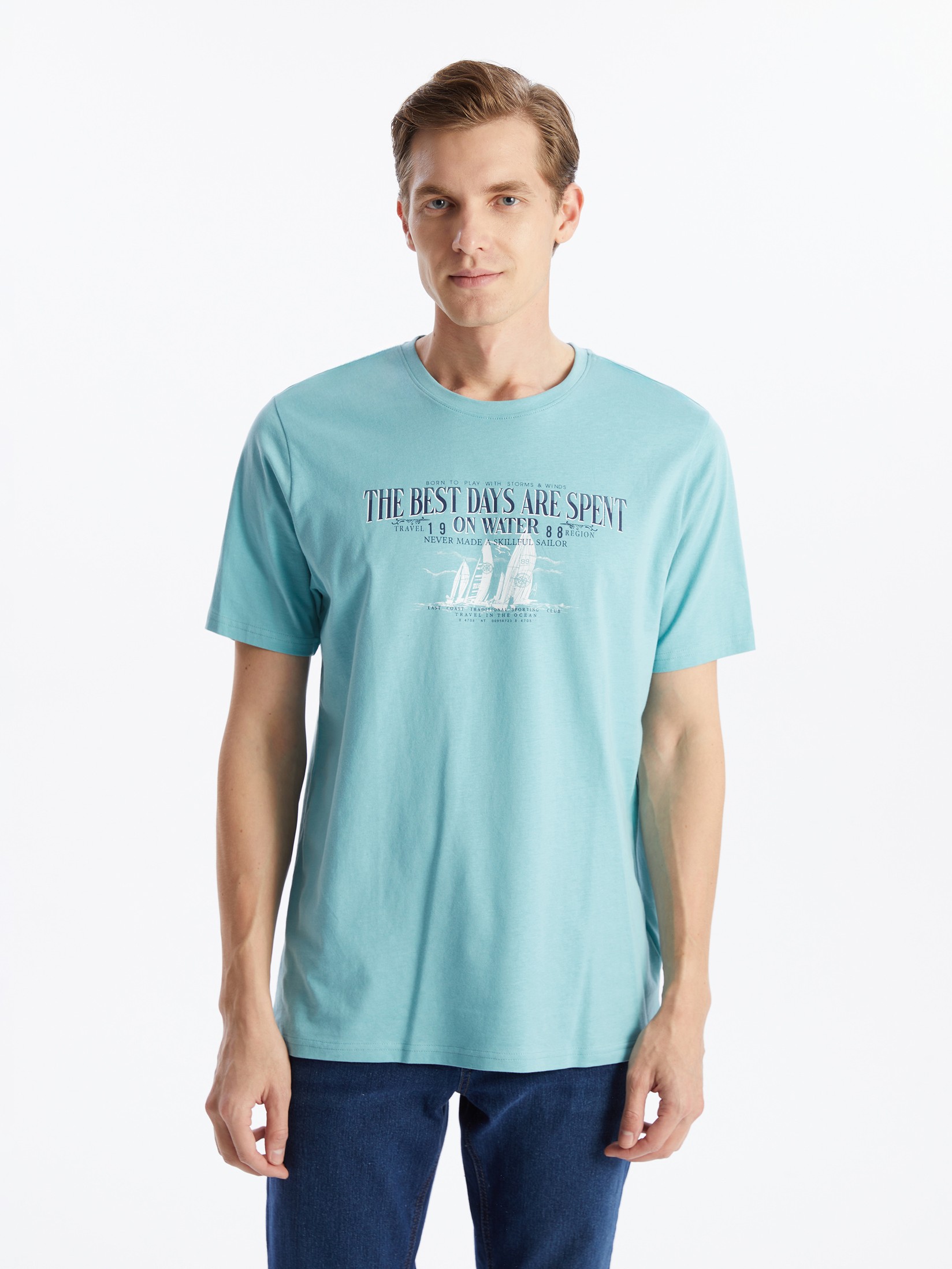 LC Waikiki Muška majica S50800Z8-FHD, Tirkizna