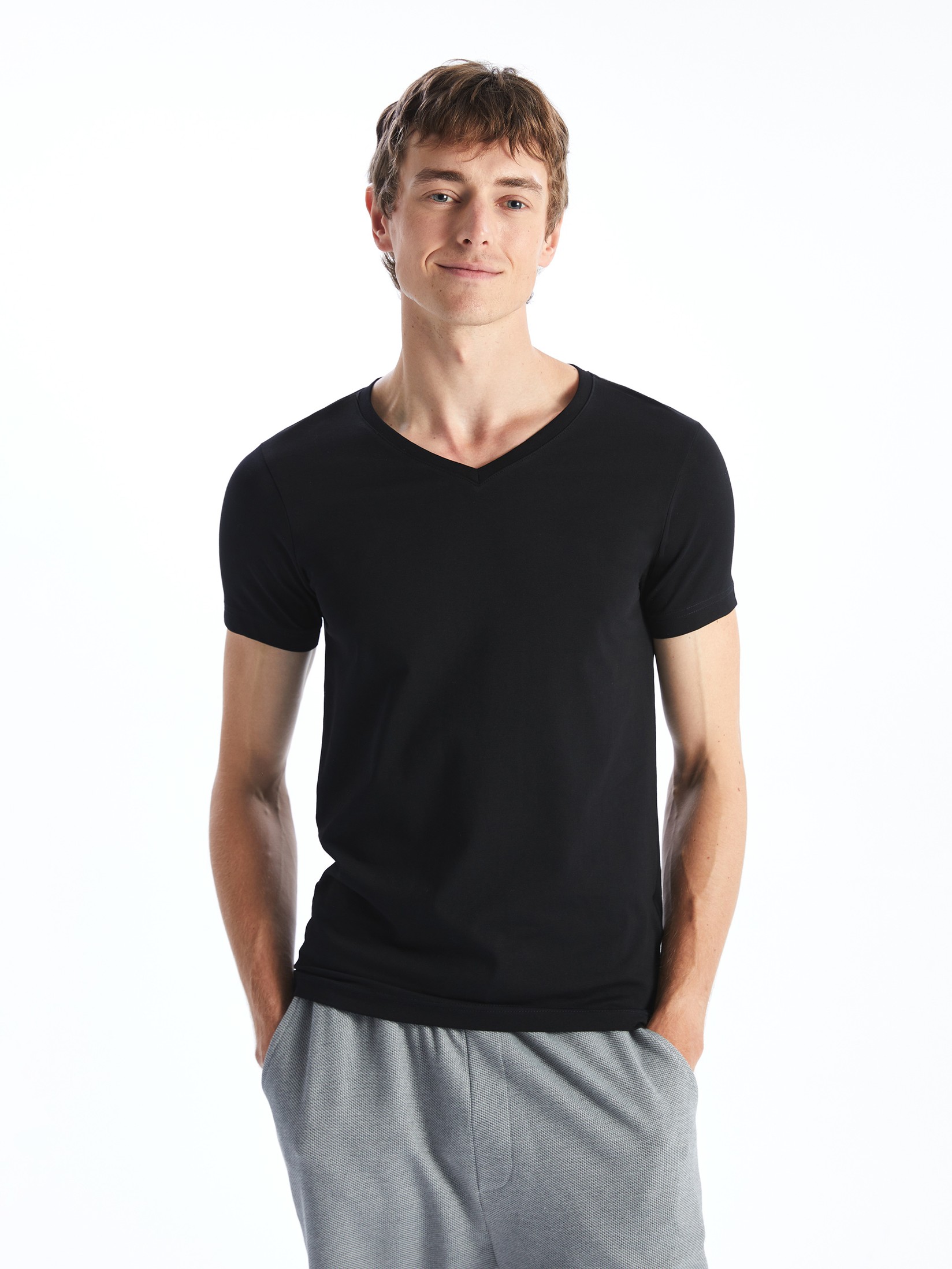 LC Waikiki Muška potkošulja S41867Z8-CVL, Crna