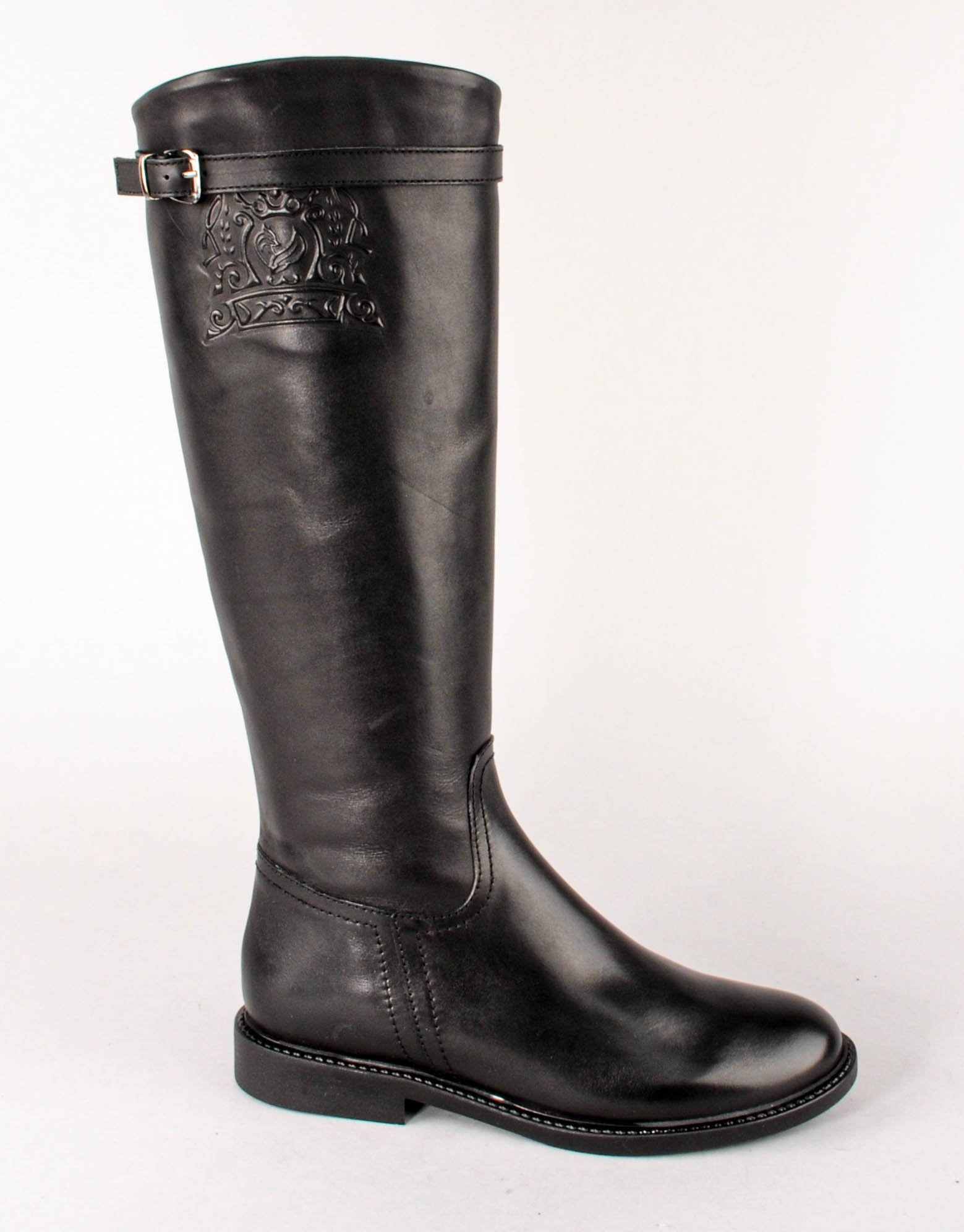 Paar Ženske kožne čizme 16011-1, Duge, Crne