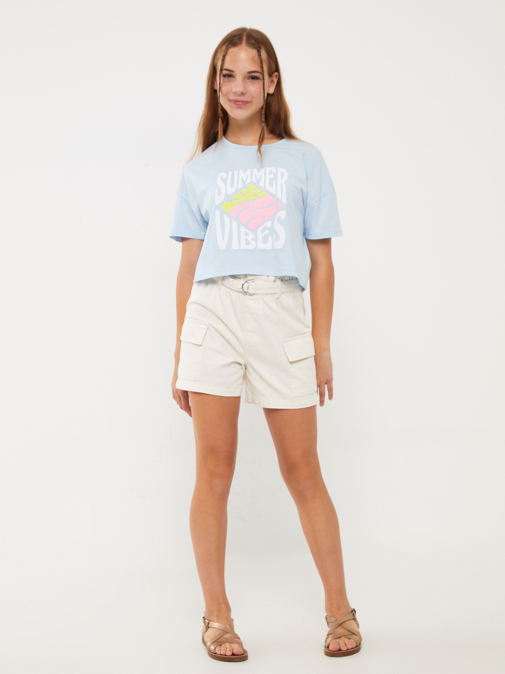 LC Waikiki Šorc za devojčice S3EV43Z4-KX0, Beli