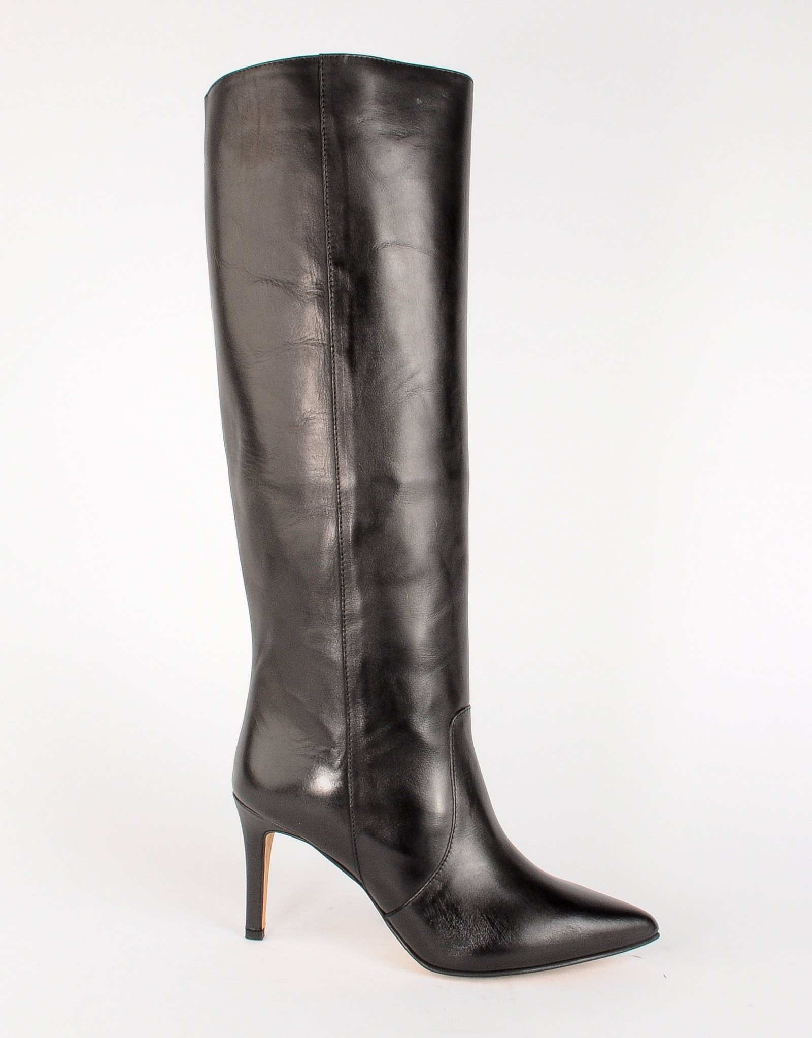 Paar Ženske kožne čizme na štiklu 49504-1, Crne