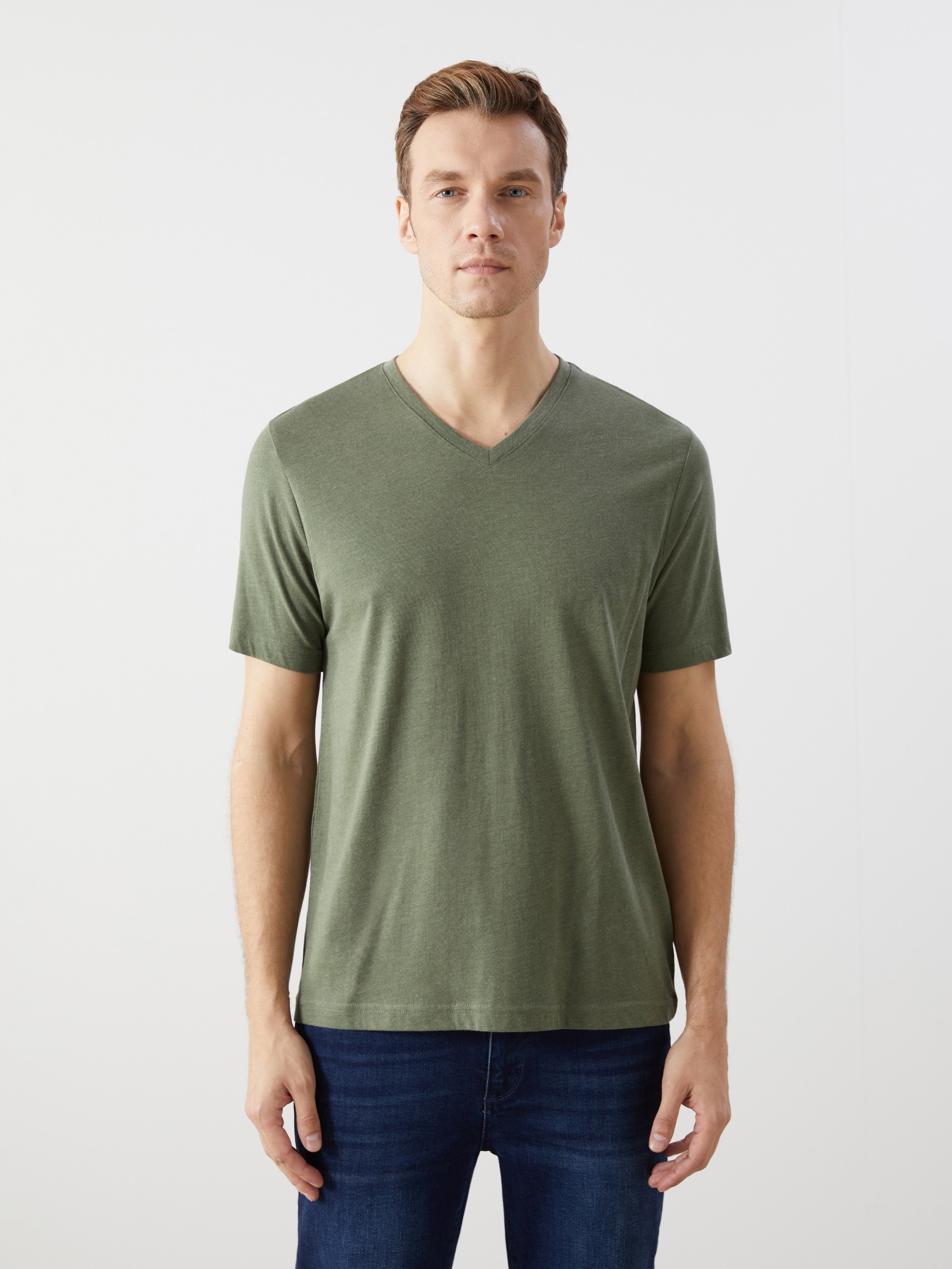 LC Waikiki Muška majica S52843Z8-LAV, Kaki