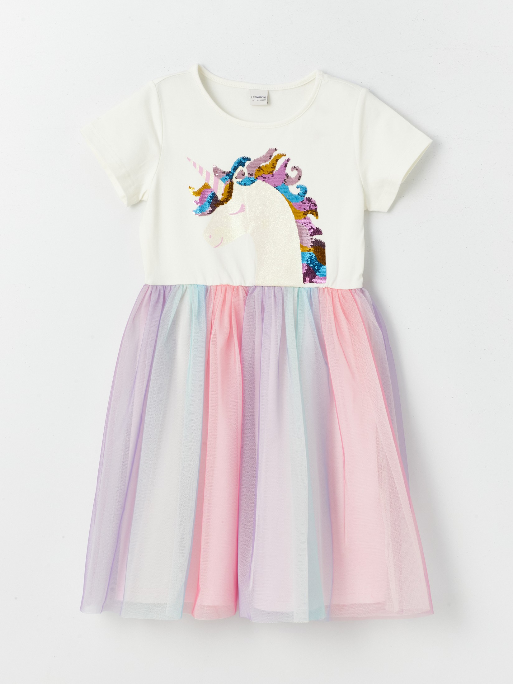 LC Waikiki Haljina za devojčice S47306Z4-FDU, Bela