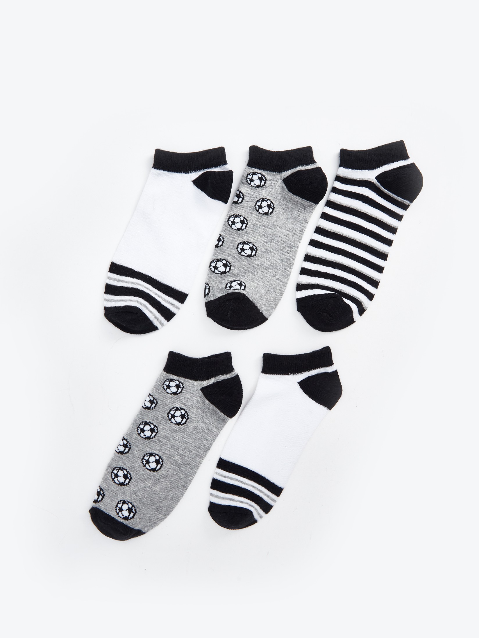 LC Waikiki Čarape za dečake S4ET18Z4-K00, 5 Pari, Belo-Crne