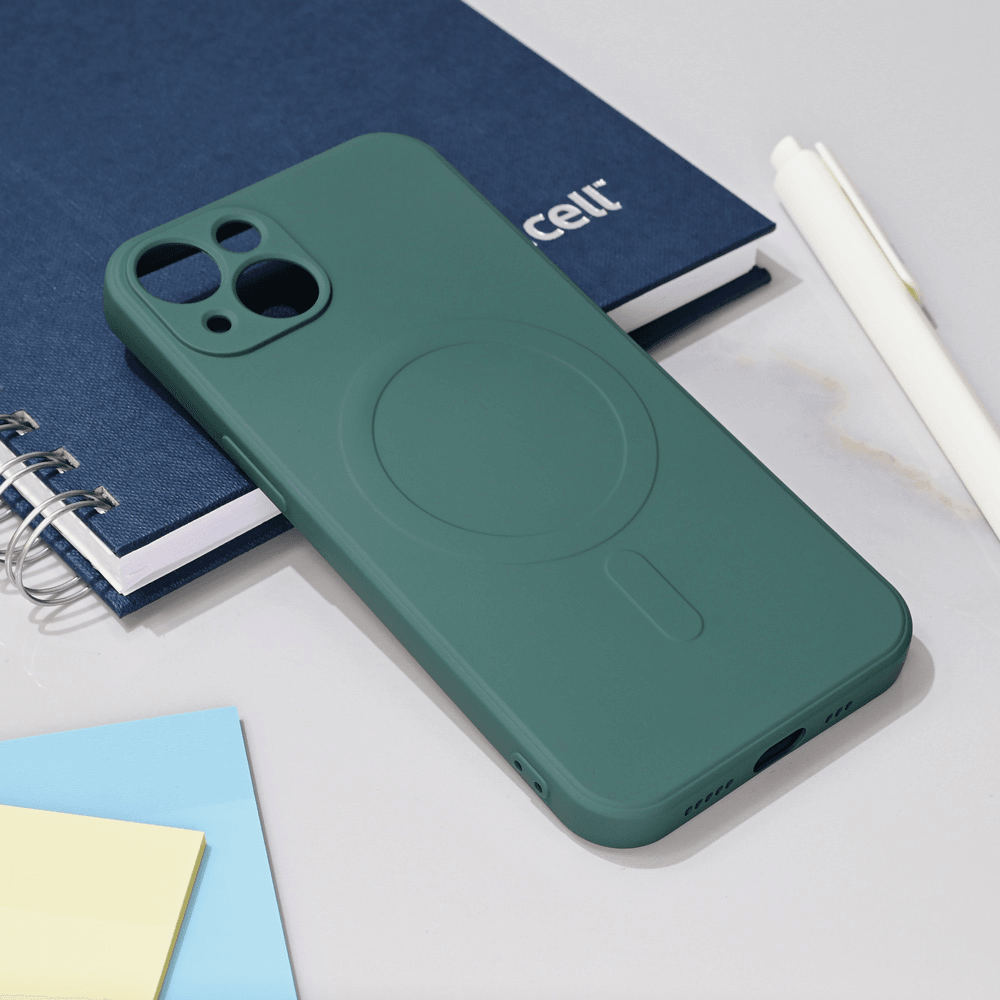 Maska za telefon iPhone 13 TERACELL GIULIETTA, Magsafe, Tamnozelena