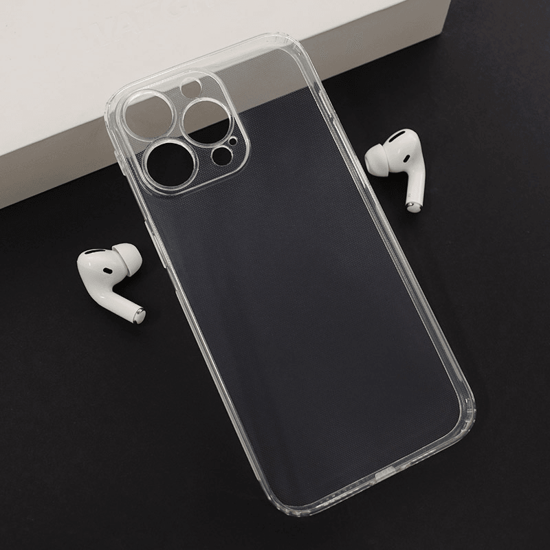 Maska za iPhone 15 Pro transparent Skin Silikon with pluggy