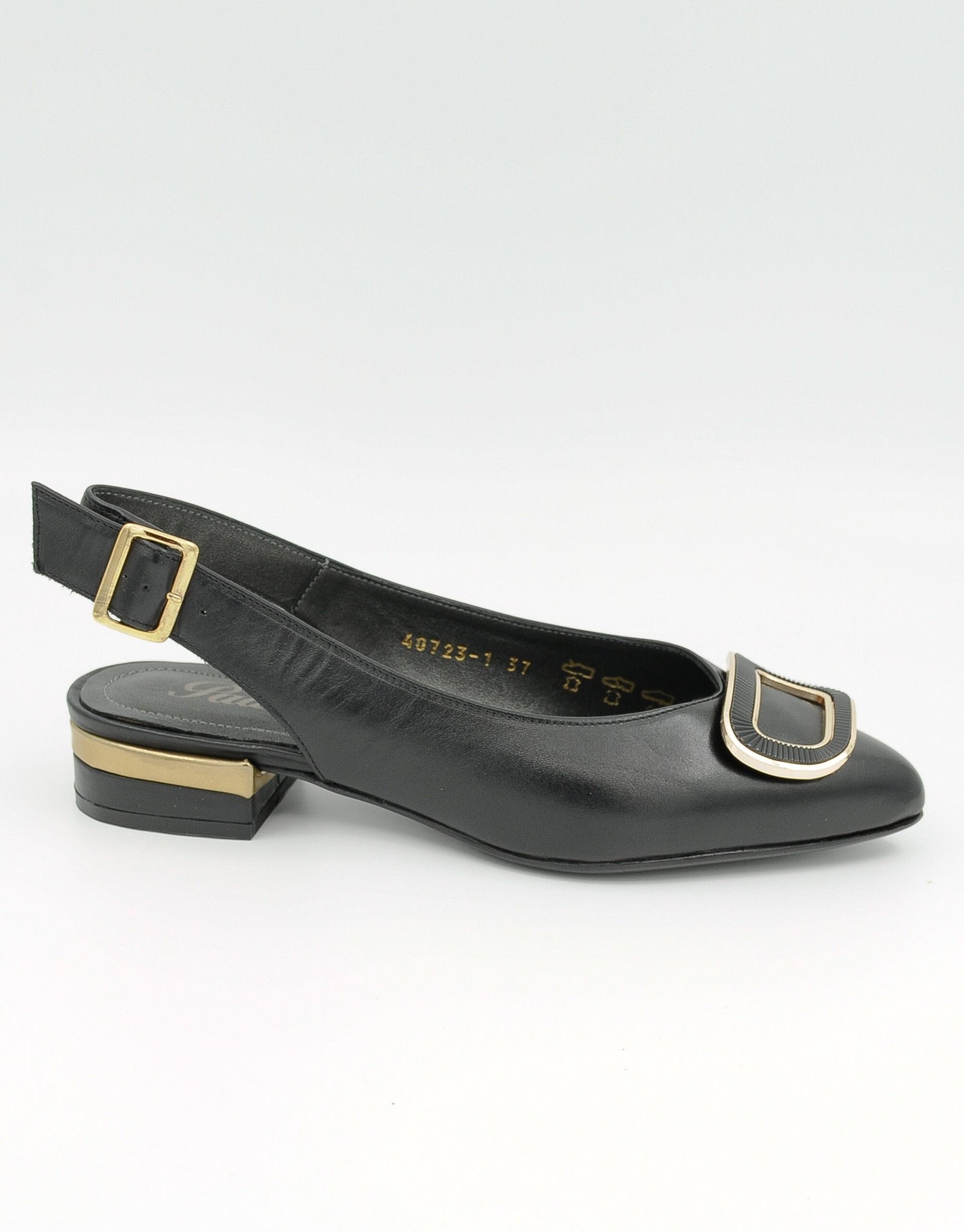 Paar Ženske kožne cipele sa petom 40723-1, Crne