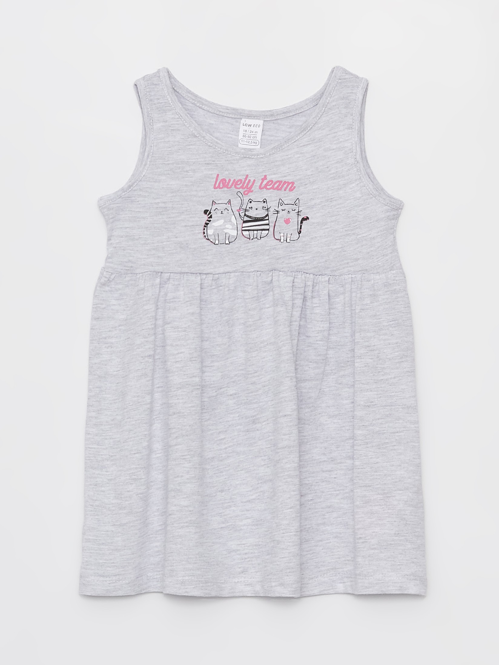 LC Waikiki Haljina za devojčice S4EH88Z1-CT3, Siva