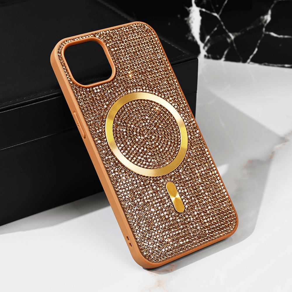 Maska za telefon Magsafe Glam za iPhone 15 6.1, Zlatne boje