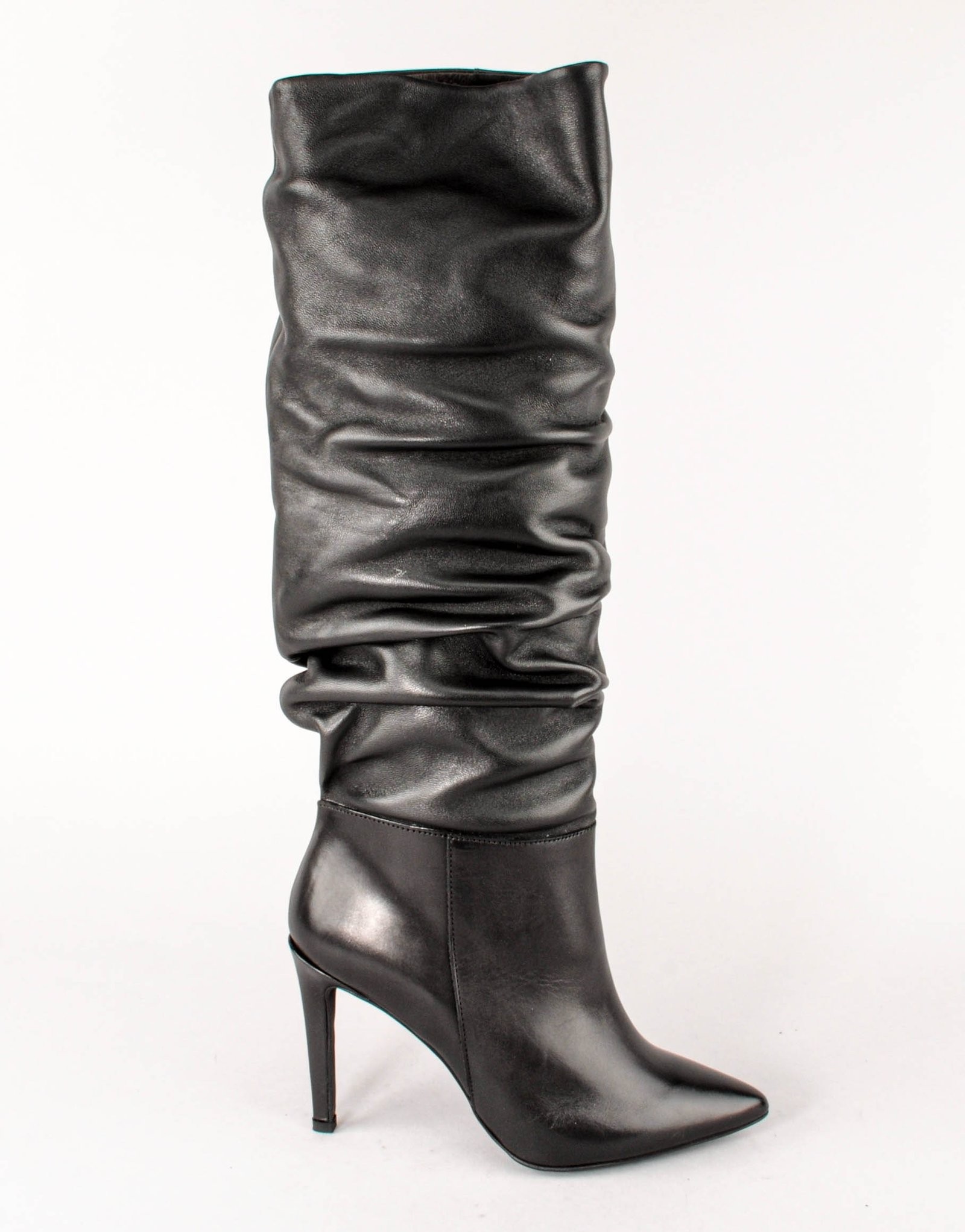 Paar Ženske kožne čizme na štiklu 17625-1, Crne