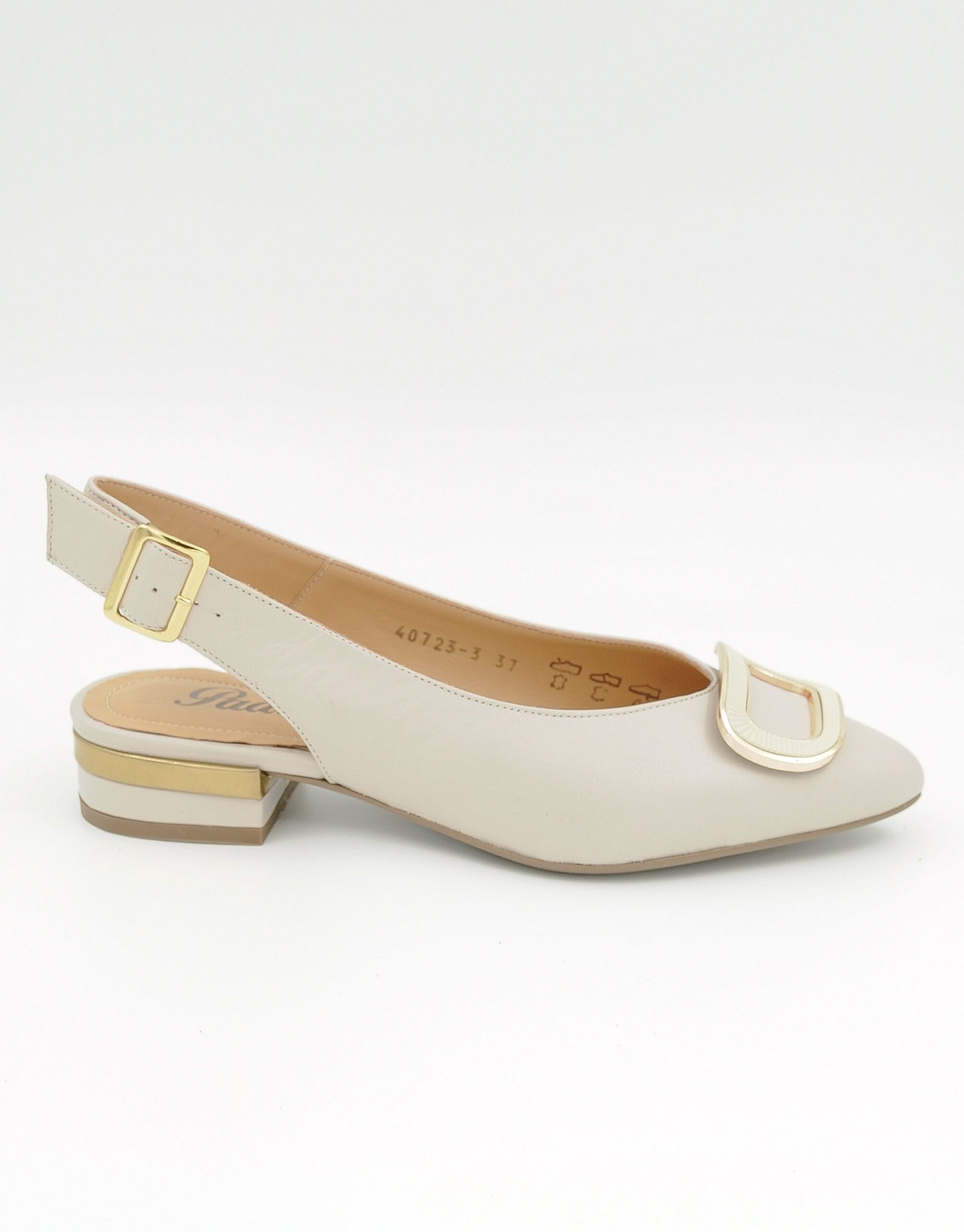 Paar Ženske kožne cipele sa petom 40723-3, Bež