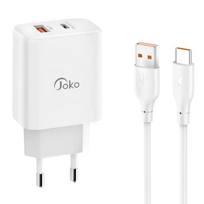Kucni punjac KONFULON Joko JK87 PD 30W/ USB Q.30W sa kablom USB na Type-C beli 1m