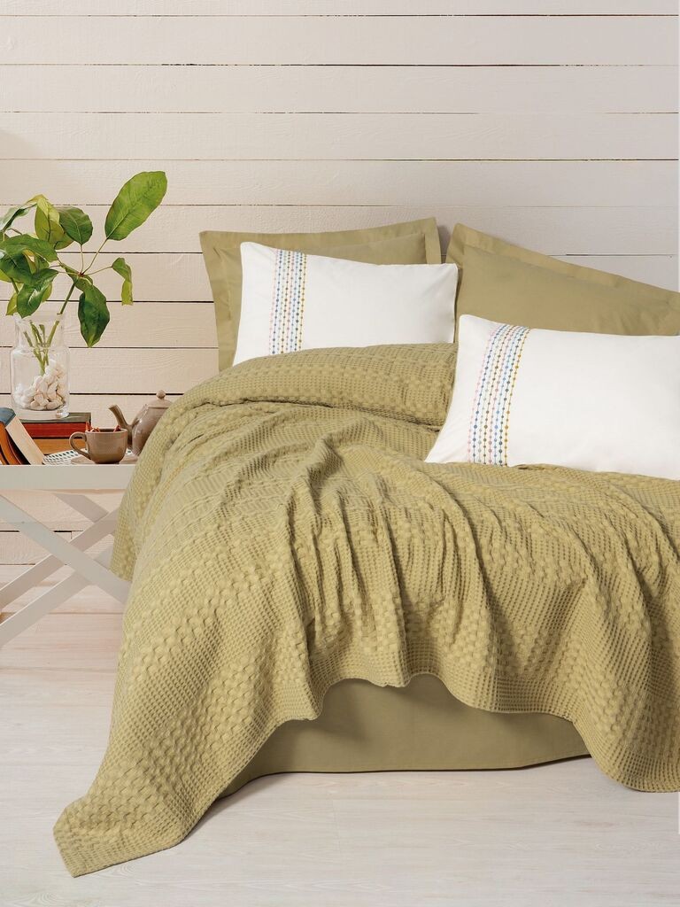 L'essentiel Maison Komplet posteljine Pebble, 200x230 cm, Maslina