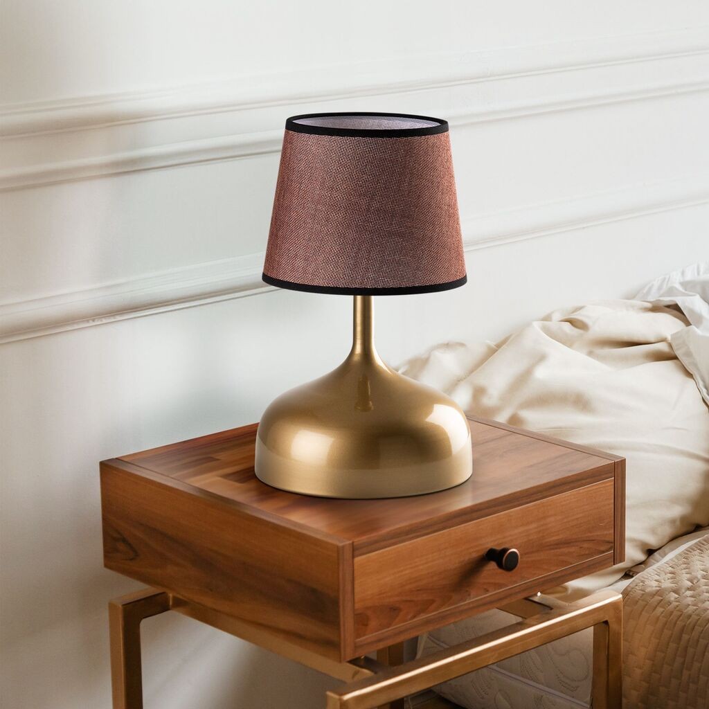 Opviq Stona lampa Bulbous-15455, Zlatno-braon