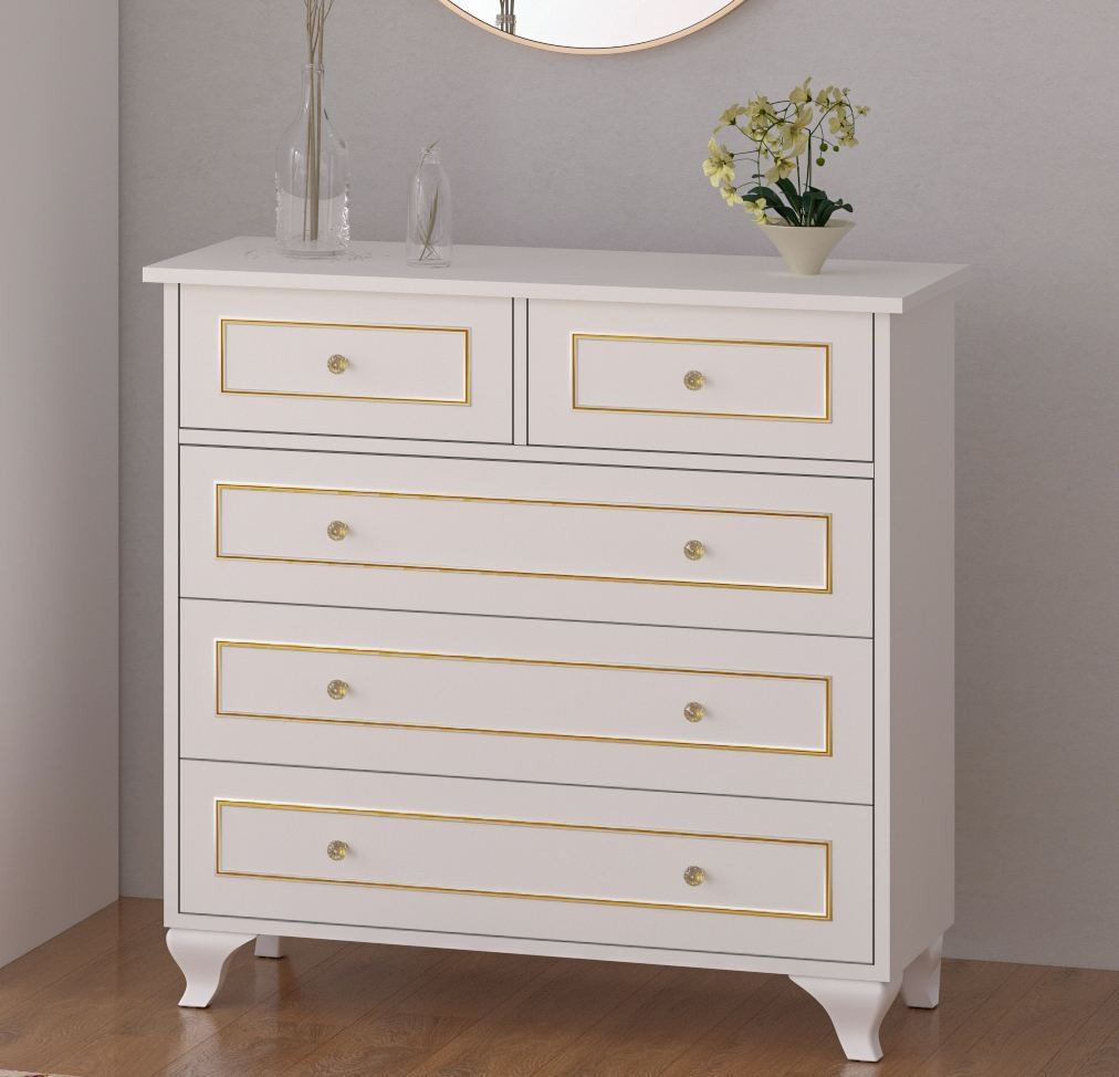 Hanah Home Komoda Rb-091, 90x86x40 cm, Bela