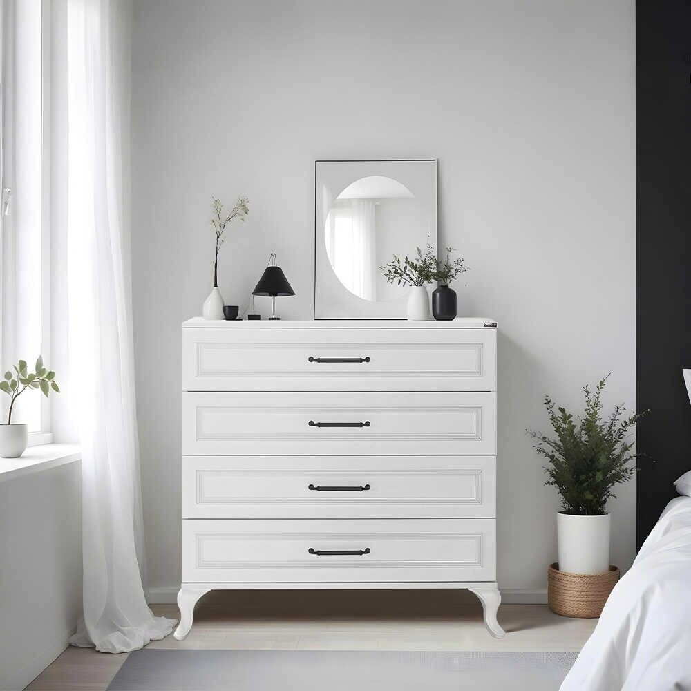 Hanah Home Komoda Sfn-1004-Dd-1, 90x89x45 cm, Bela