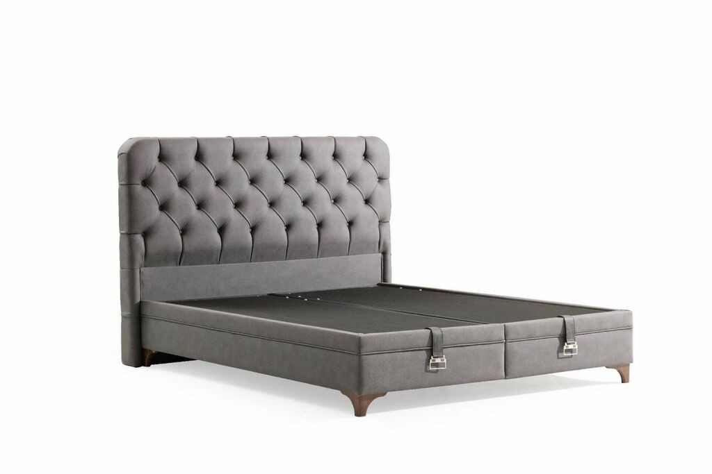 Hanah Home Osnova za krevet  sa uzglavljem Samira, 144x122x200 cm, Siva