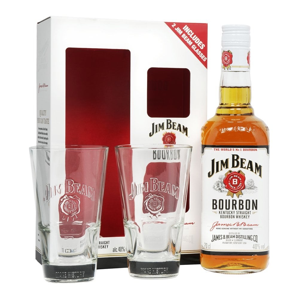 Jim Beam Bourbon Viski, 0.7l, sa 2 čaše