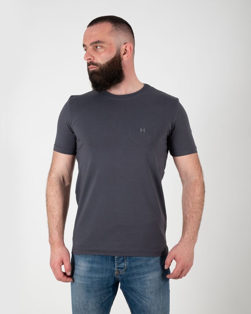 No Copy Muška majica Okruglina 01, Tamnosiva