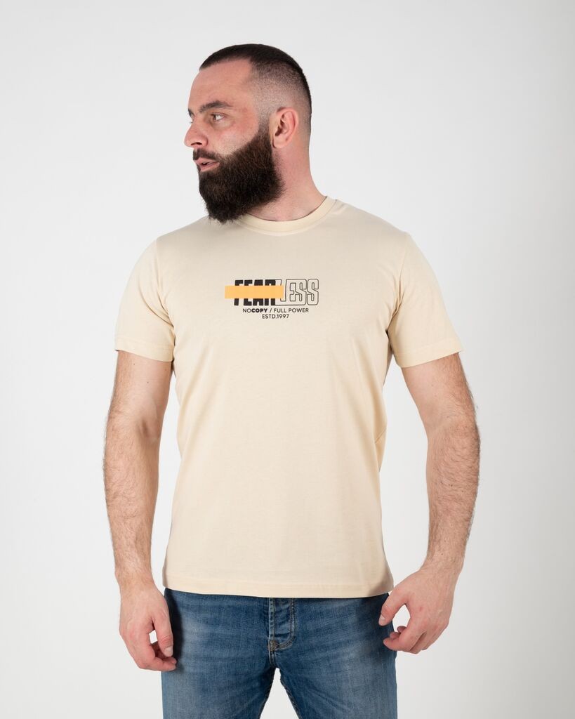 No Copy Muška majica Okruglina 03, Bež