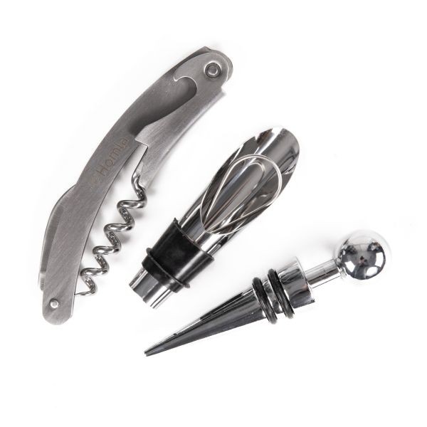 DekorDom Set za otvaranje vina Mooka, 3 komada, Sivi