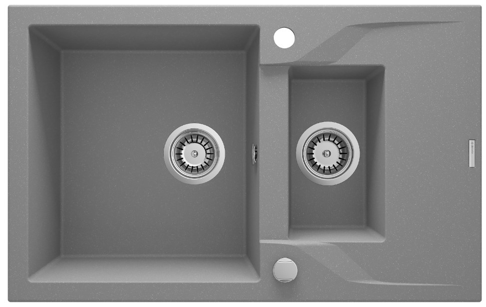 Deante ZQN S513 Granitna sudopera Andante 78/MGR/2/0, Tamnosiva