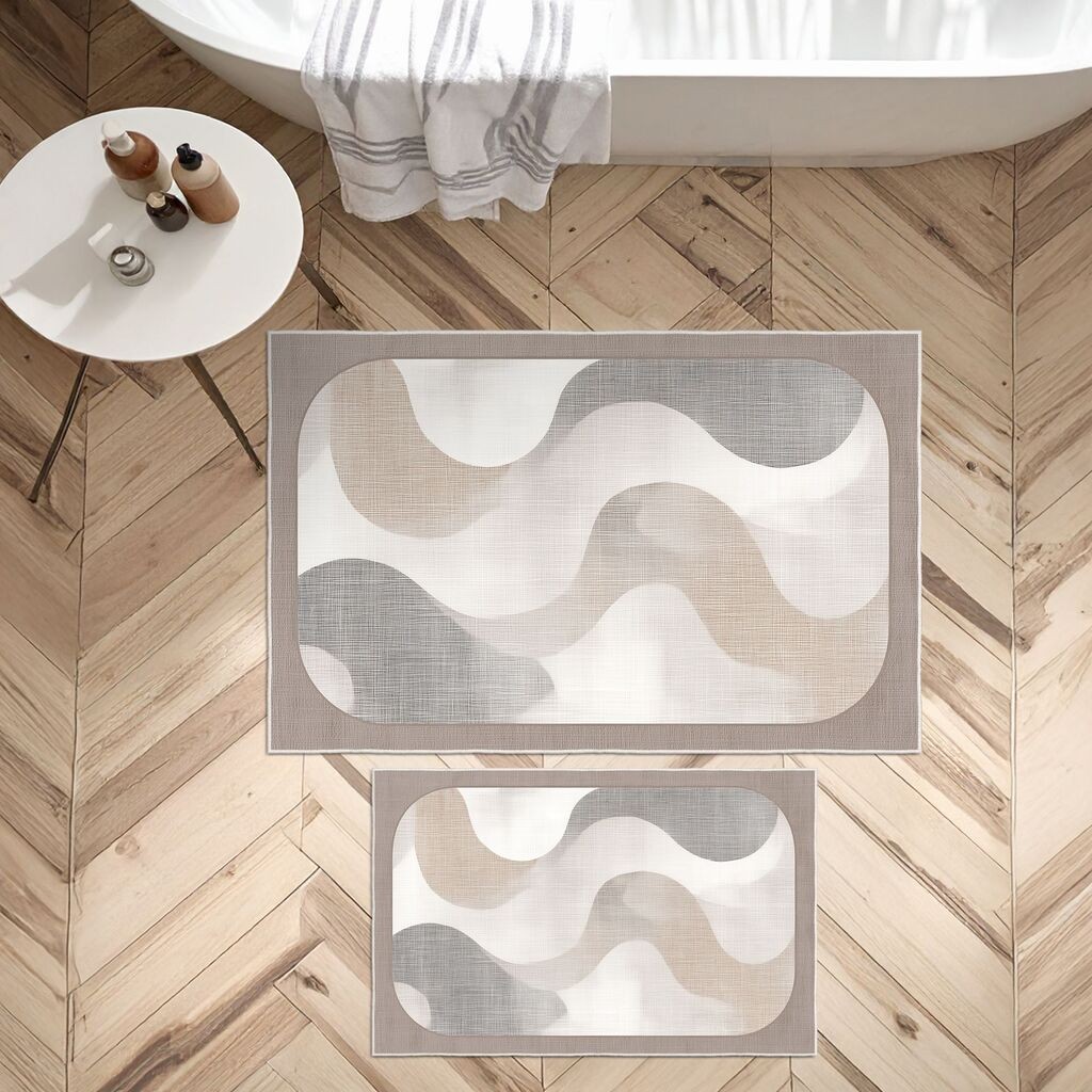 L'essentiel Maison Set prostirki za kupatilo Asr21, 2 dela, Krem