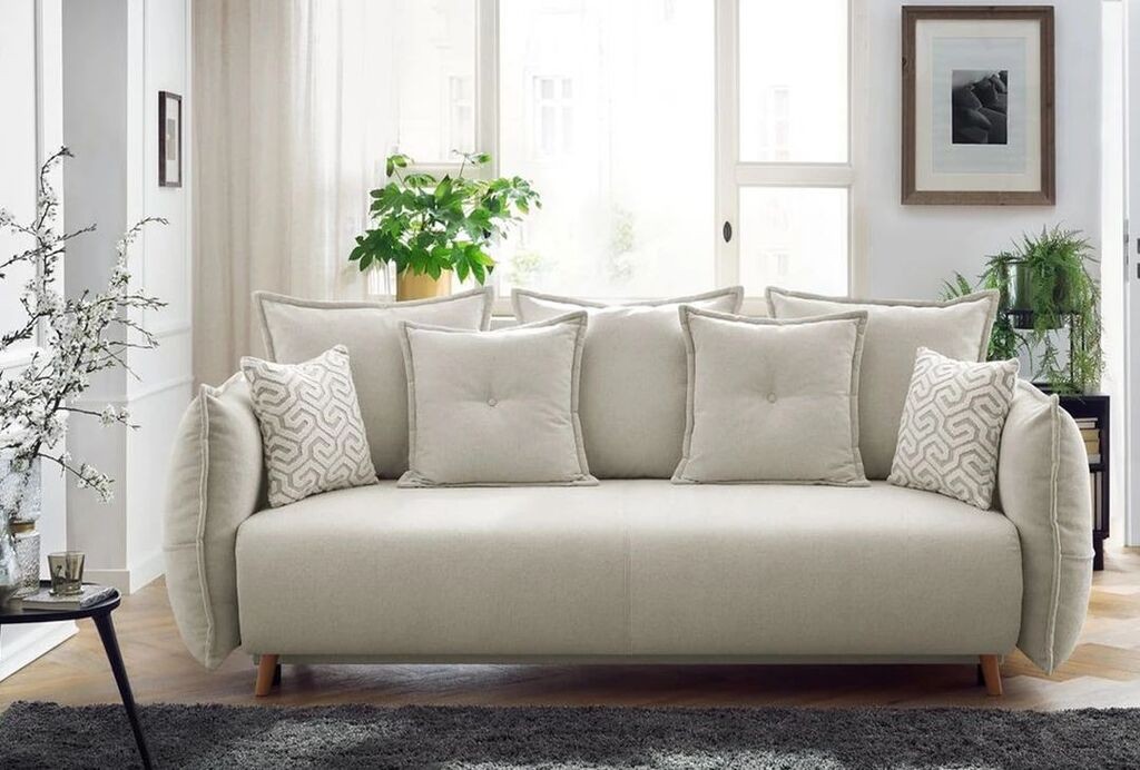 Atelier del Sofa Trosed na razvlačenje Puffy, 235 x 95 x 98 cm, Krem