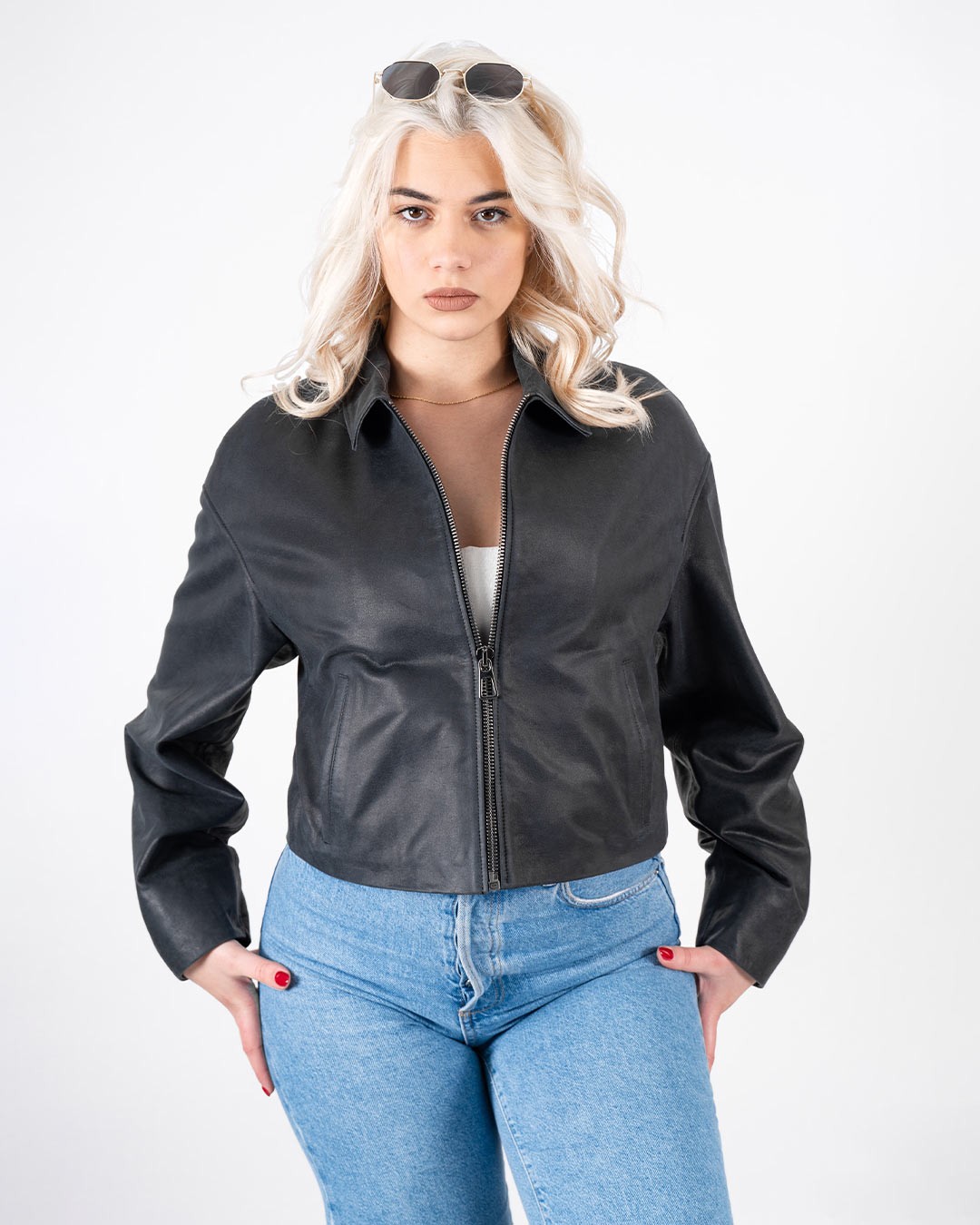 BRACA PREMIUM Ženska kožna jakna BC-151, Siva