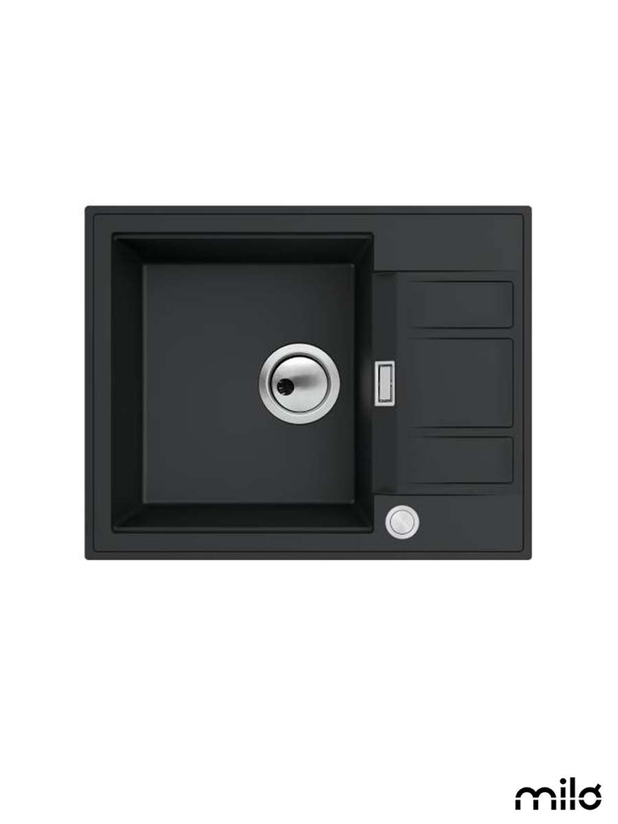 Milo Granitna sudopera Avangard, ø90, 58x46cm, Lava stone