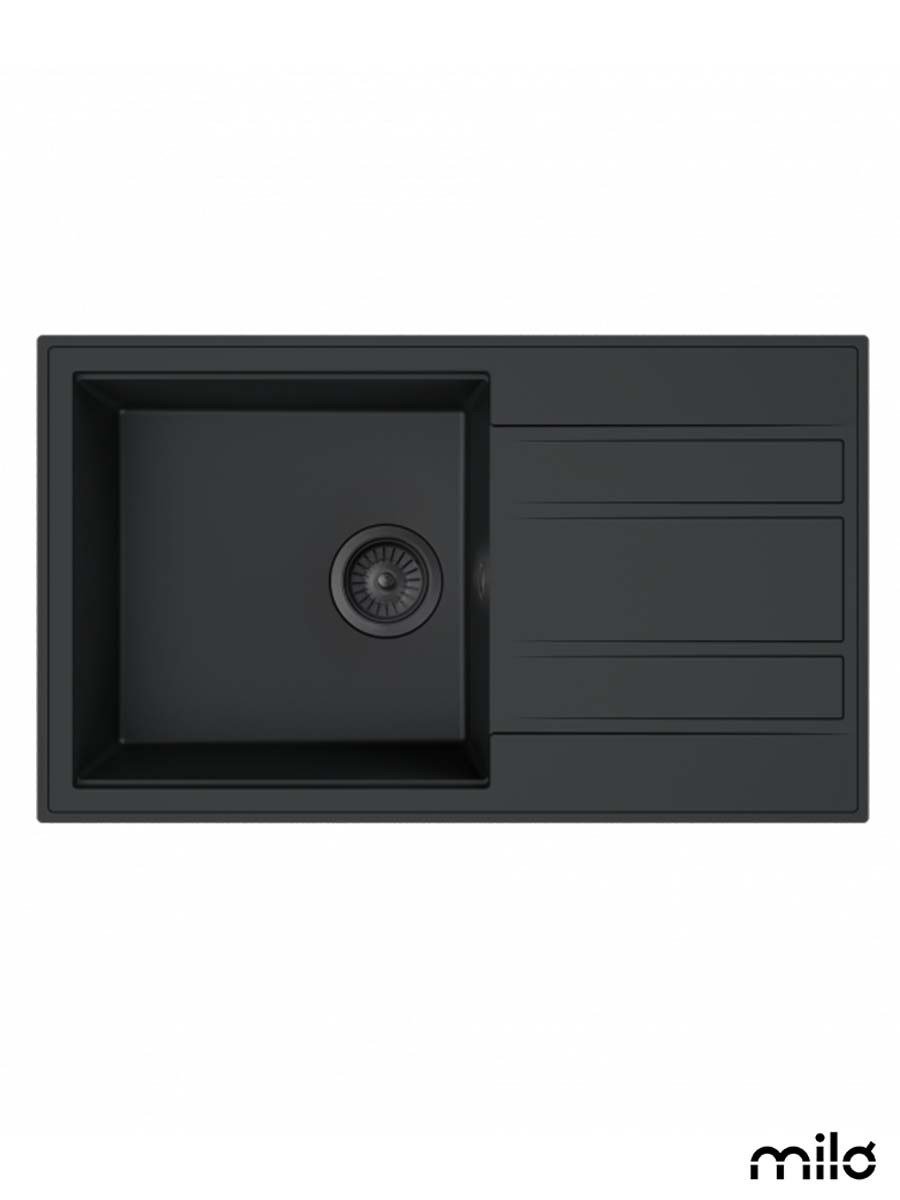 Milo Granitna sudopera Retto, ø90, 78x46cm, Lava stone