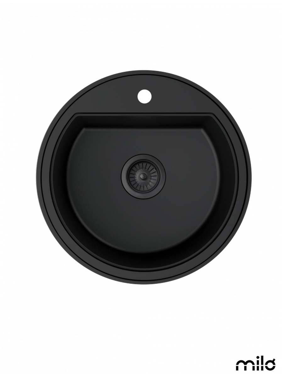 Milo Granitna sudopera Essence, ø90, Ø51cm, Lava stone sifon