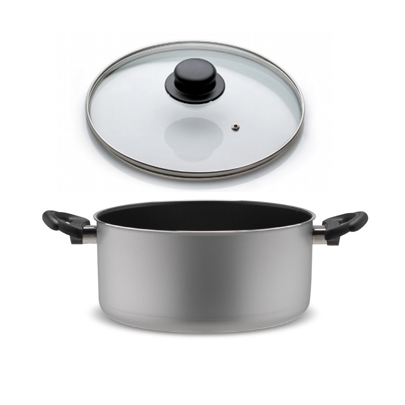 Piardi Home Šerpa sa poklopcem Fireworks Line 24 cm, 4l, Siva