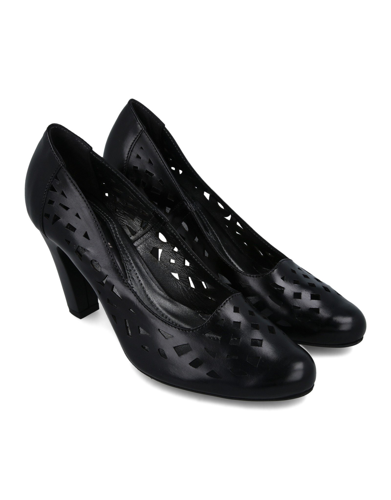 Paar Ženske kožne cipele na štiklu 298086-1, Crne