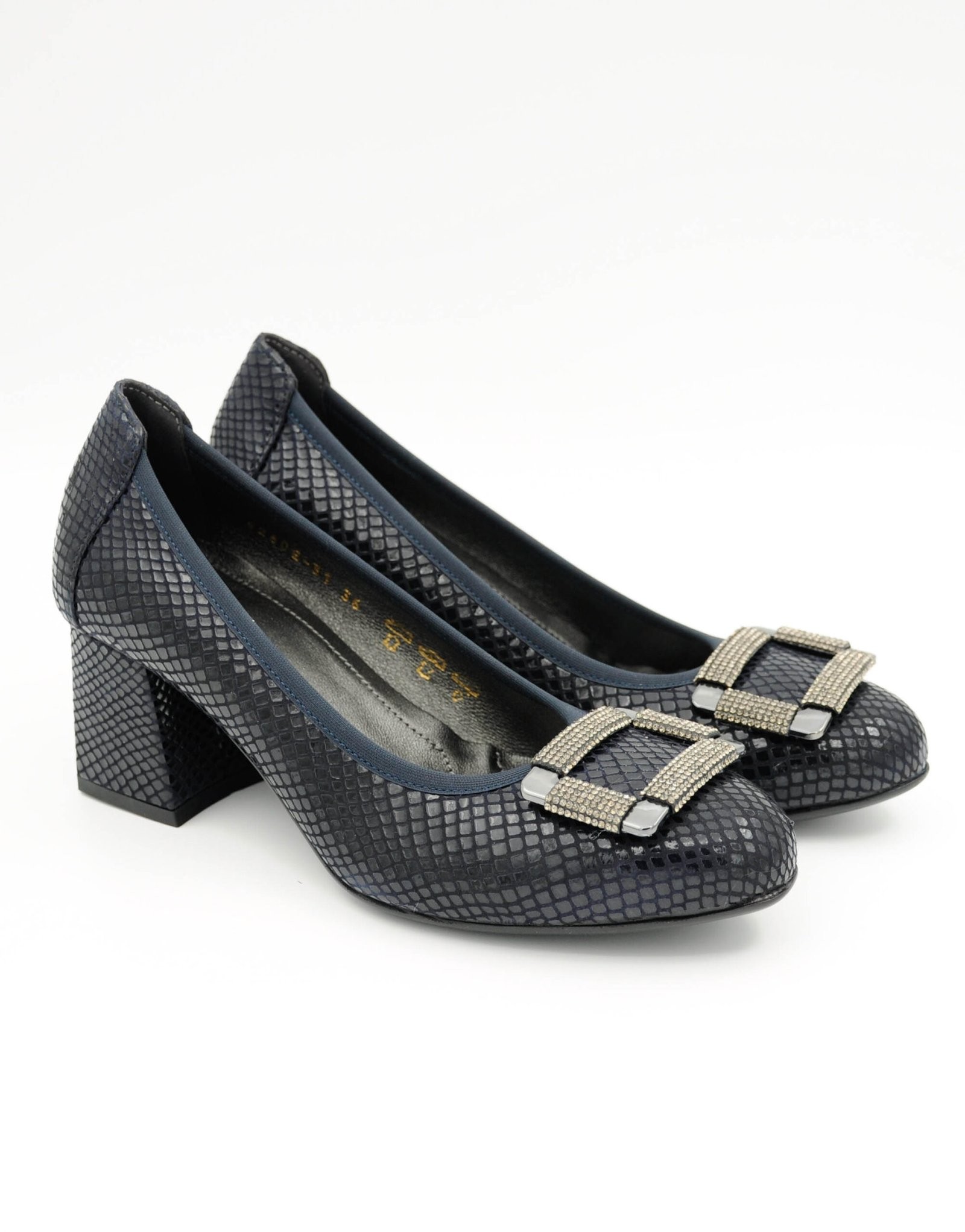 Paar Ženske kožne cipele sa petom 52602-31, Teget