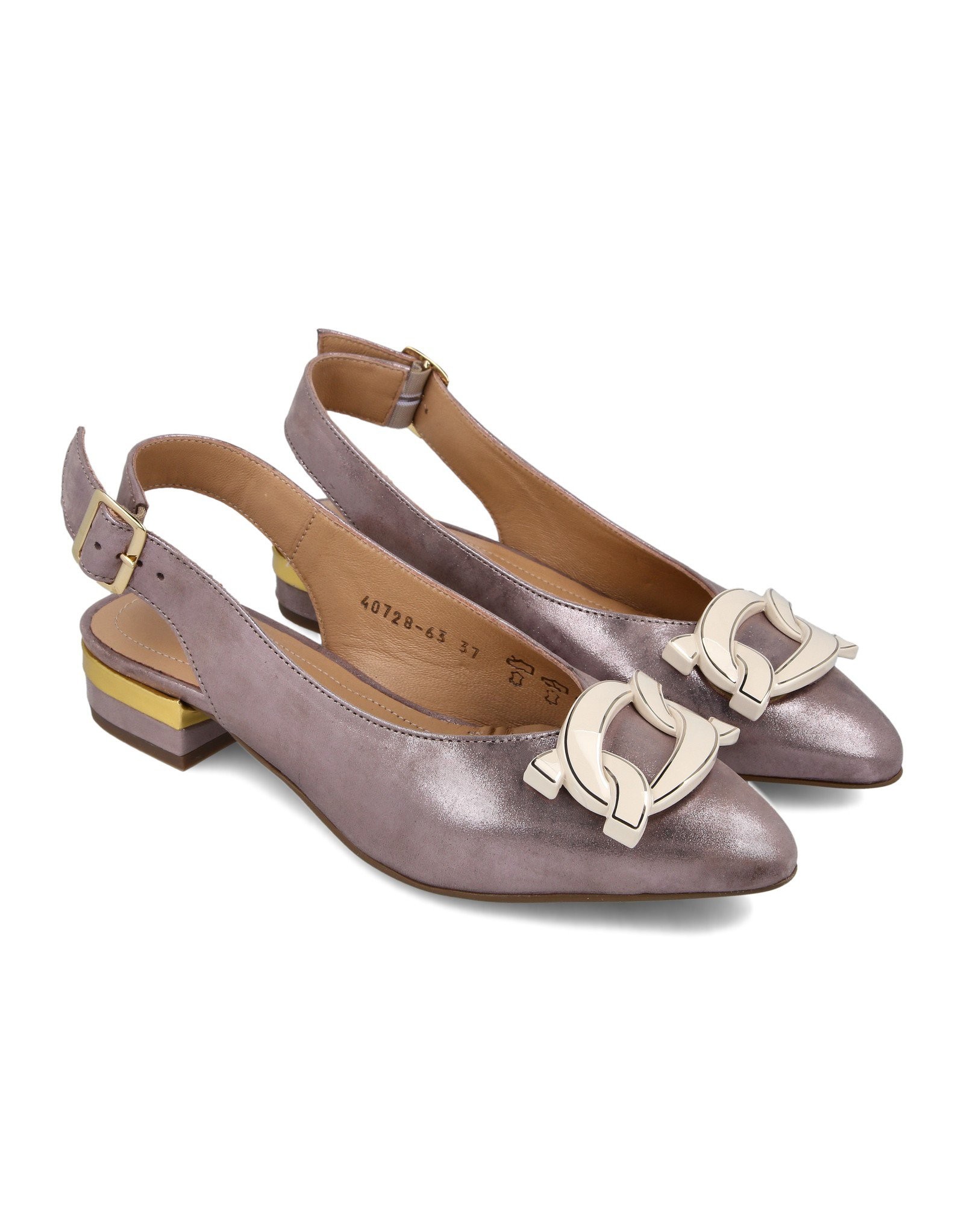 Paar Ženske kožne cipele 40728-63, Platina