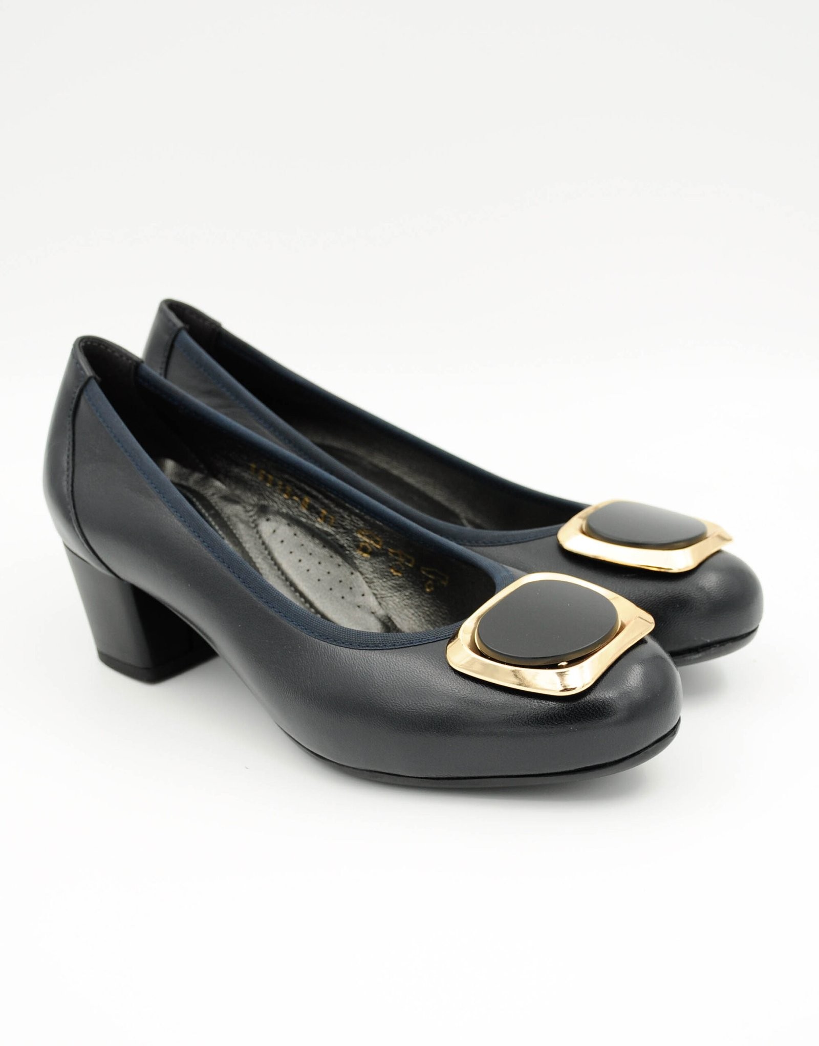 Paar Ženske kožne cipele sa petom 35313-8, Teget