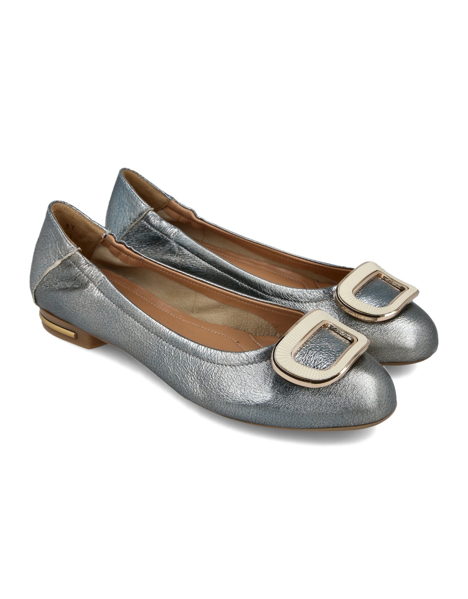 Paar Ženske kožne baletanke 33231-32, Sive