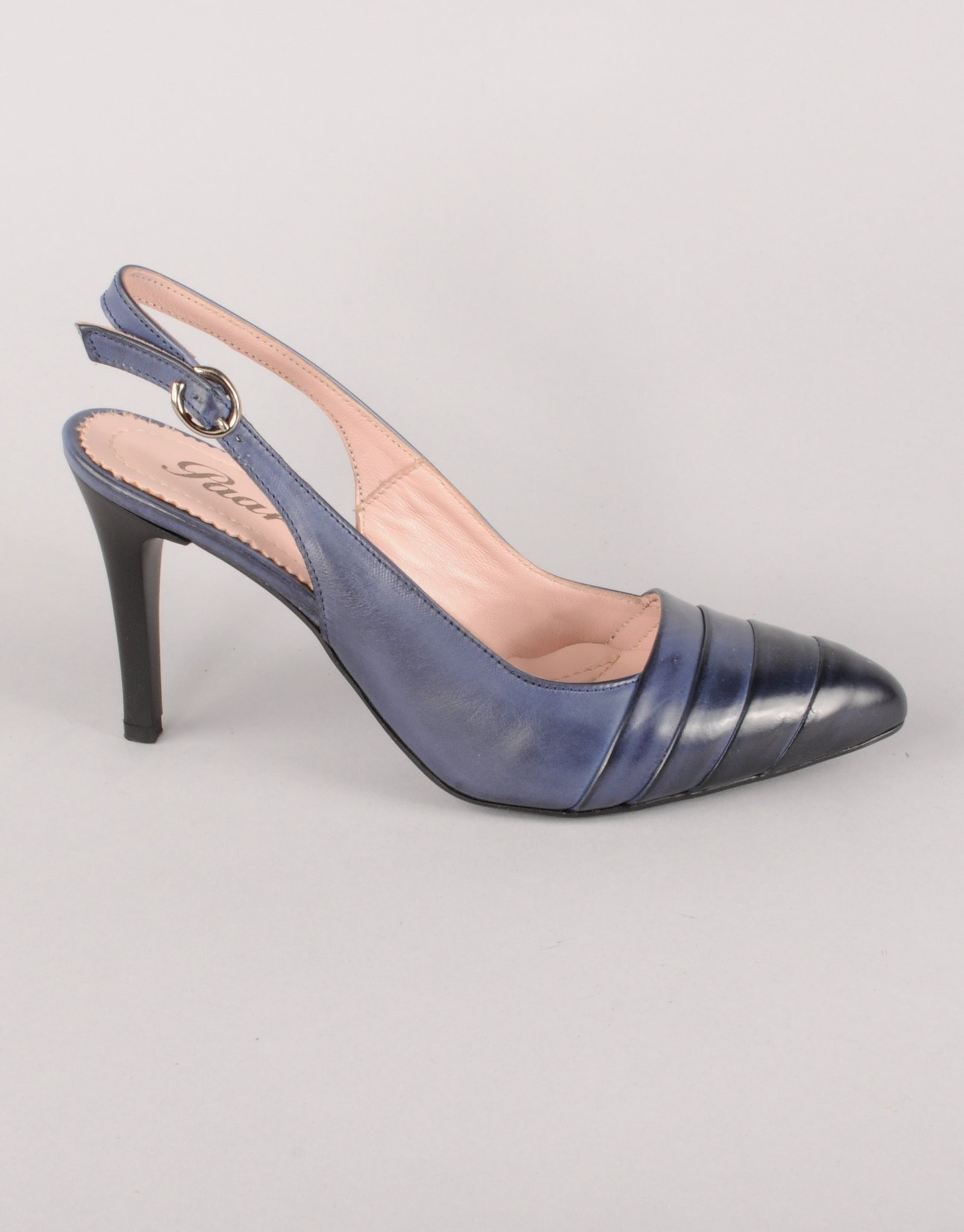 Paar Ženske kožne cipele na štiklu 15161-5, Teget